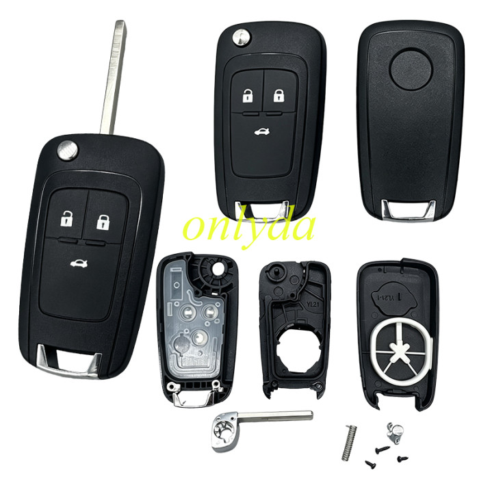 【Check Shell Interior | Not Hot Seller,2021 New Buick Excelle, Round badge, Integrated Back】For  Chevrolet/Buick remote key shell with round badge, the back is whole entity