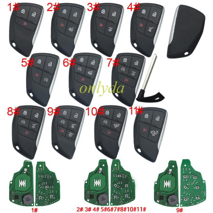 For Chevrolet ASK 434MHz ID49 Chip FCC ID: YG0G21TB2 Smart Remote Car Key Fob for Chevrolet Suburban Tahoe GMC Yukon 2021 2022 2023,pls choose button and PN number