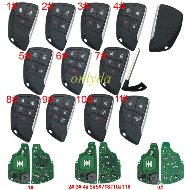 For Chevrolet ASK 434MHz ID49 Chip FCC ID: YG0G21TB2 Smart Remote Car Key Fob for Chevrolet Suburban Tahoe GMC Yukon 2021 2022 2023,pls choose button and PN number