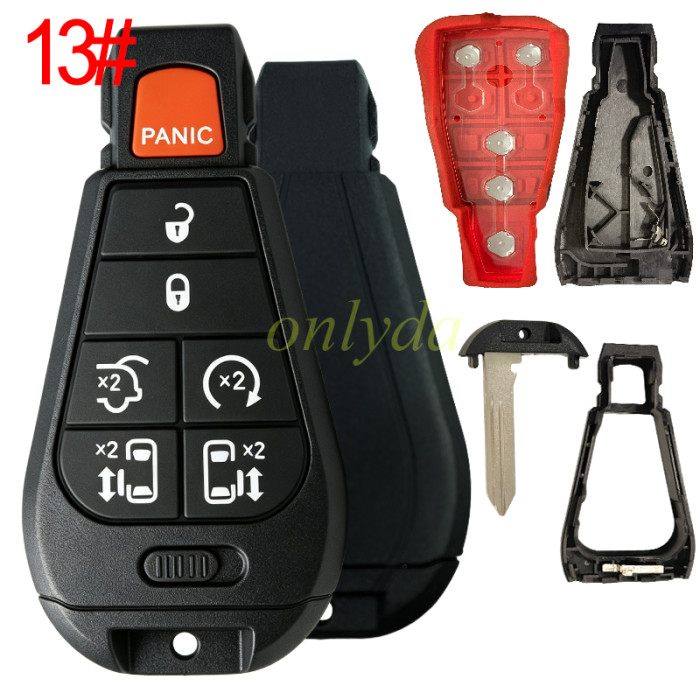 Super Stronger GTL for Chrysler remote key shell without badge, pls choose button