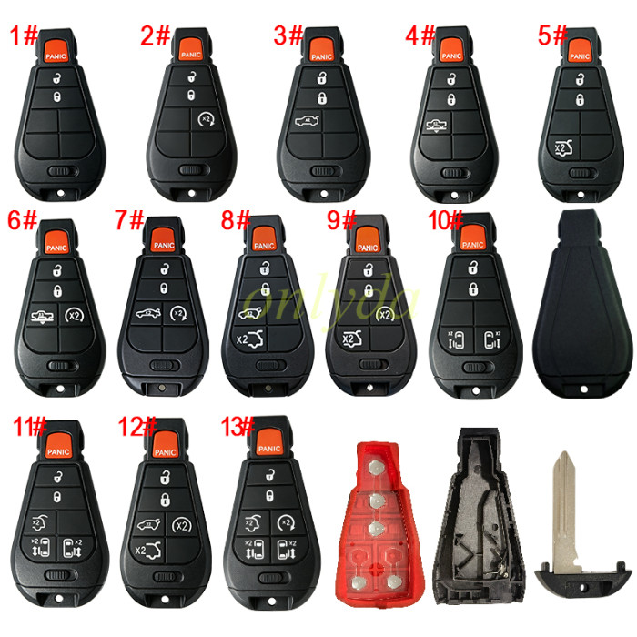 Super Stronger GTL for Chrysler remote key shell without badge, pls choose button