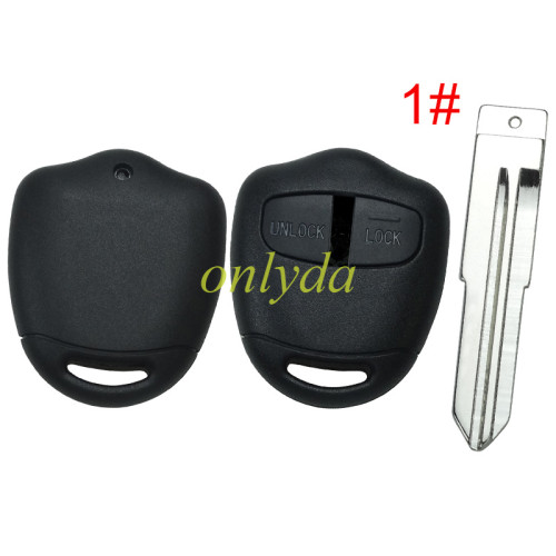 free shipping and no tax from HK warehouse 10pcs/lot For Mitsubish 2 button remote key blank， without badge  ,pls choose blade