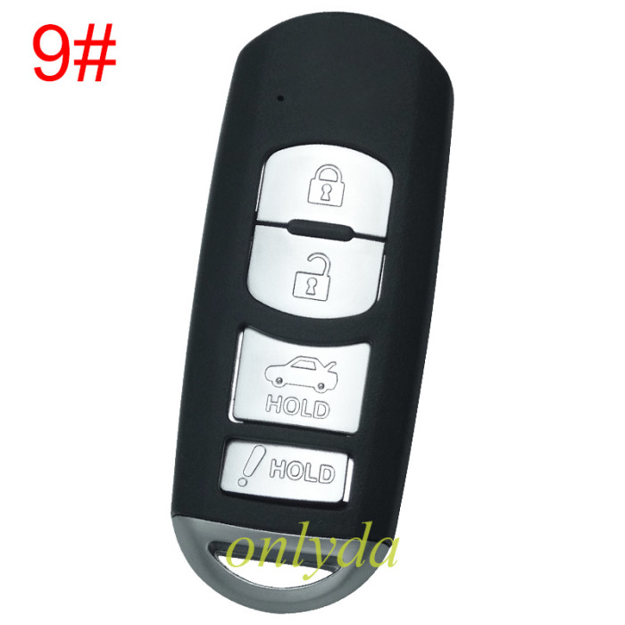 free shipping and no tax from HK warehouse 10pcs/lot For Mazda  remote key blank with blade ( 3parts) without badge, pls choose the button