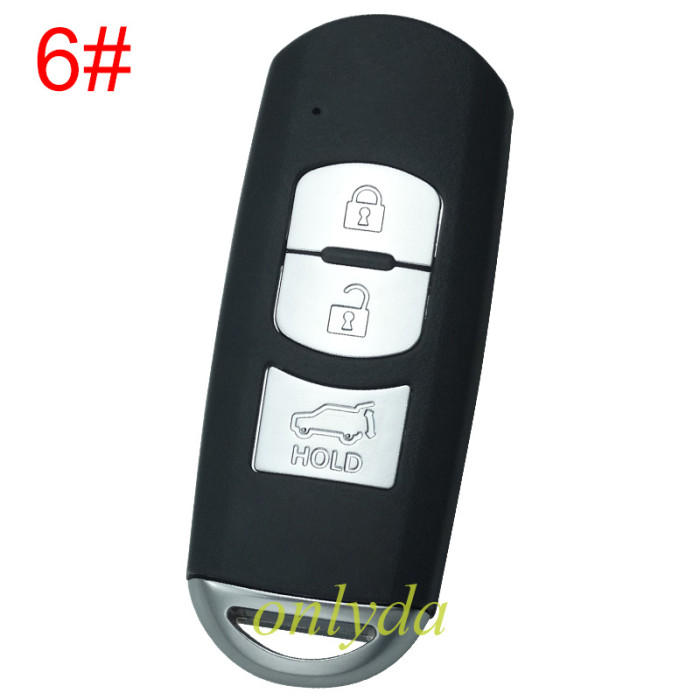 free shipping and no tax from HK warehouse 10pcs/lot For Mazda  remote key blank with blade ( 3parts) without badge, pls choose the button
