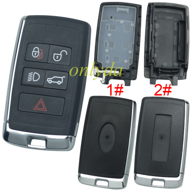 free shipping and no tax from HK warehouse 10pcs/lot  For Landrove/Jaguar 5 button remote key shell， pls choose model 1# for Landrover 2# for Jaguar