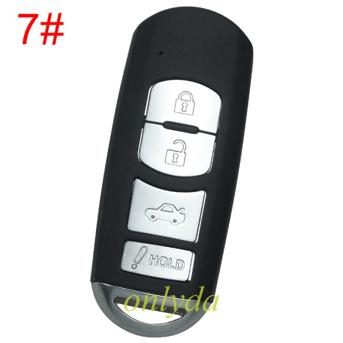 free shipping and no tax from HK warehouse 10pcs/lot For Mazda  remote key blank with blade ( 3parts) without badge, pls choose the button