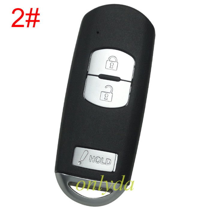 free shipping and no tax from HK warehouse 10pcs/lot For Mazda  remote key blank with blade ( 3parts) without badge, pls choose the button