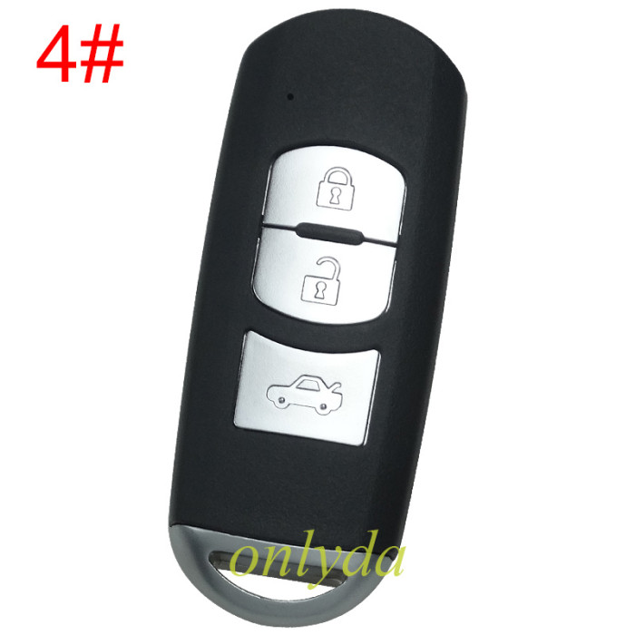 free shipping and no tax from HK warehouse 10pcs/lot For Mazda  remote key blank with blade ( 3parts) without badge, pls choose the button
