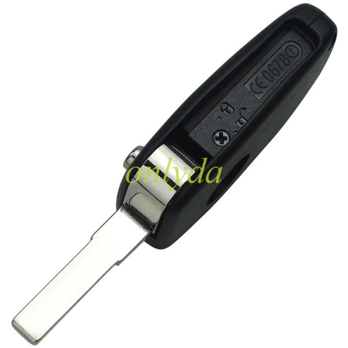 free shipping and no tax from HK warehouse 10pcs/lot  For Fiat 2/3 button remote key blank Black screws on the side, with battery clamp with bagde ,  pls choose button
