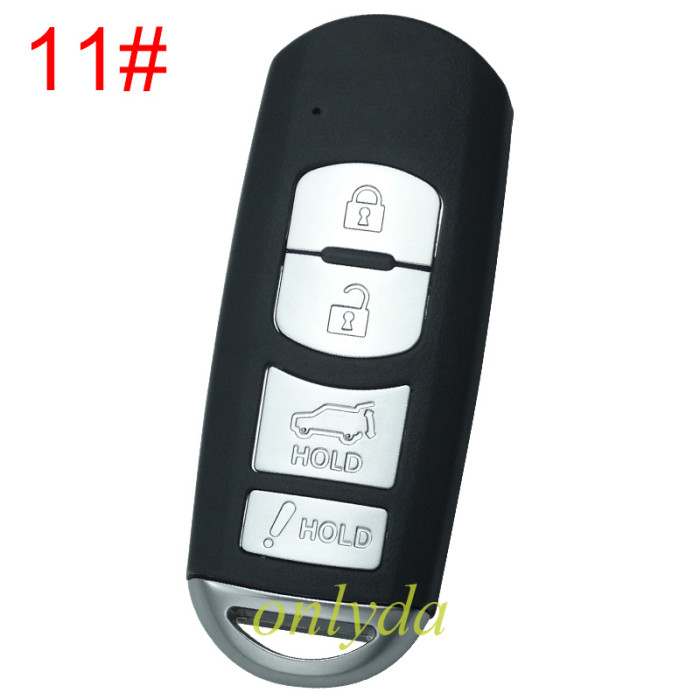 free shipping and no tax from HK warehouse 10pcs/lot For Mazda  remote key blank with blade ( 3parts) without badge, pls choose the button
