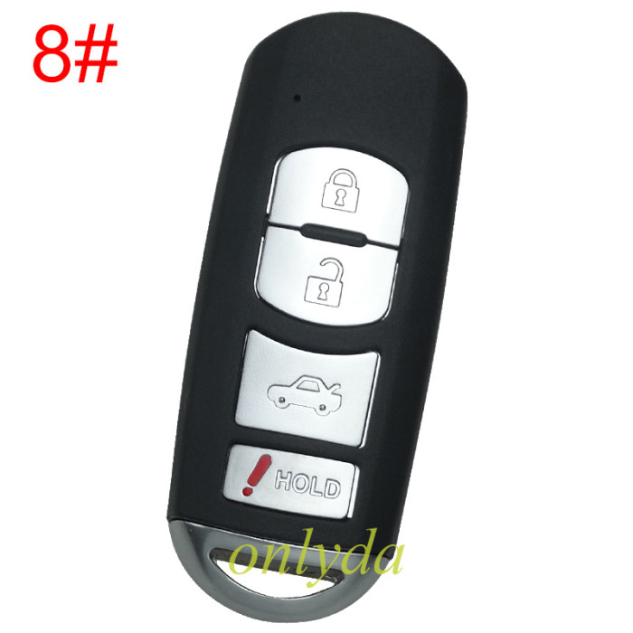 free shipping and no tax from HK warehouse 10pcs/lot For Mazda  remote key blank with blade ( 3parts) without badge, pls choose the button