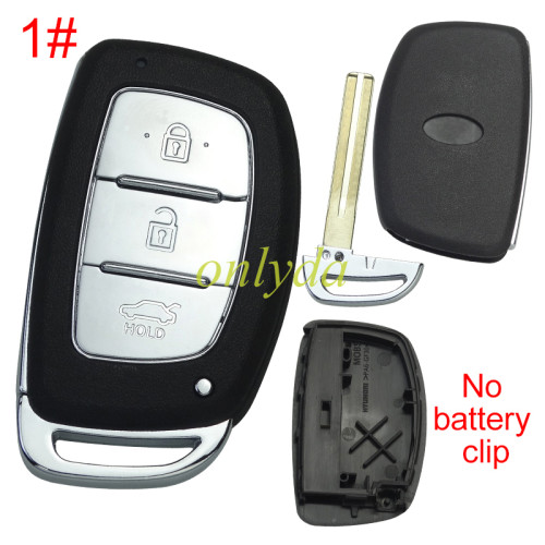 free shipping and no tax from HK warehouse 10pcs/lot  For Hyundai  remote key blank .no battery clip with badge , pls choose button