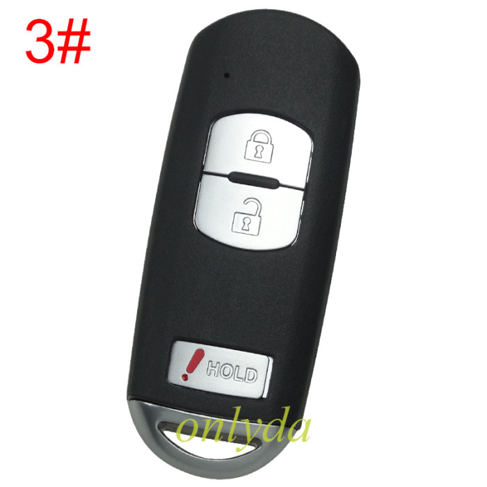 free shipping and no tax from HK warehouse 10pcs/lot For Mazda  remote key blank with blade ( 3parts) without badge, pls choose the button