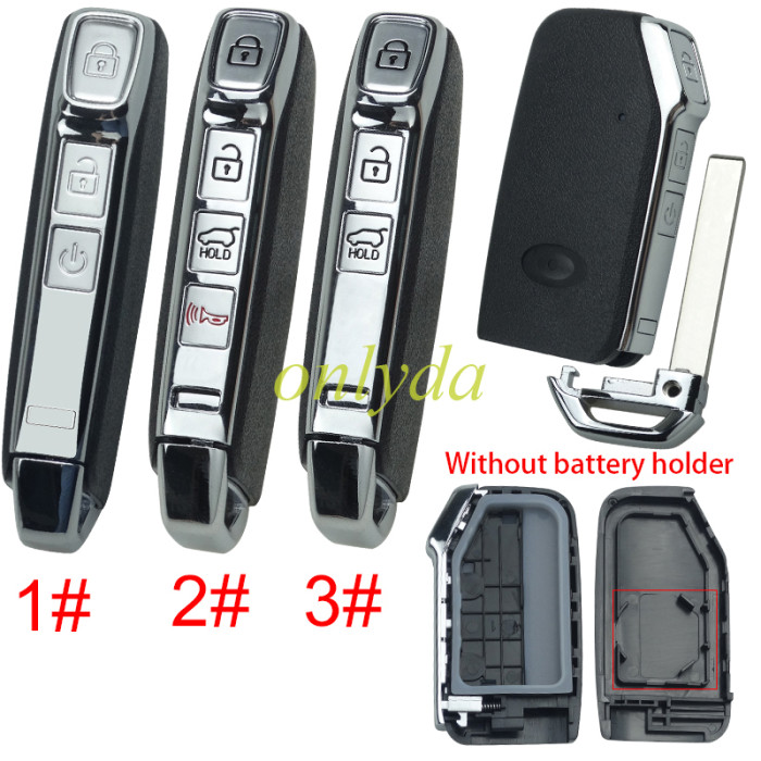 free shipping and no tax from HK warehouse 10pcs/lot  For Kia 3 button remote  key blank  without battery holder, buttons on the side