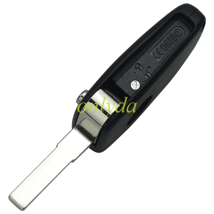 free shipping and no tax from HK warehouse 10pcs/lot  For Fiat 2/3 button remote key blank Side silver hook screw, with battery clamp with bagde ,  pls choose button