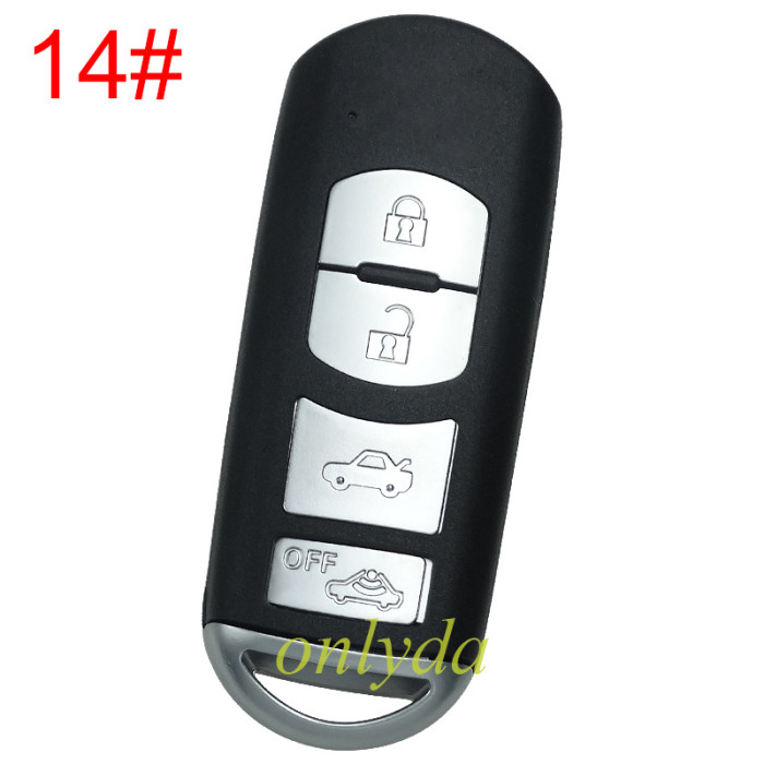 free shipping and no tax from HK warehouse 10pcs/lot For Mazda  remote key blank with blade ( 3parts) without badge, pls choose the button