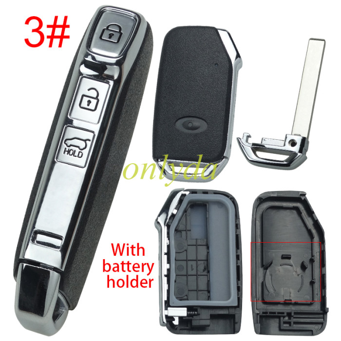 free shipping and no tax from HK warehouse 10pcs/lot  For Kia 3/4 button remote key blank, battery holder,  pls choose button type
