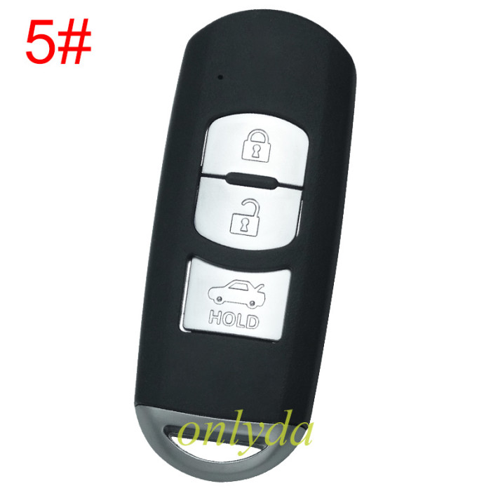 free shipping and no tax from HK warehouse 10pcs/lot For Mazda  remote key blank with blade ( 3parts) without badge, pls choose the button