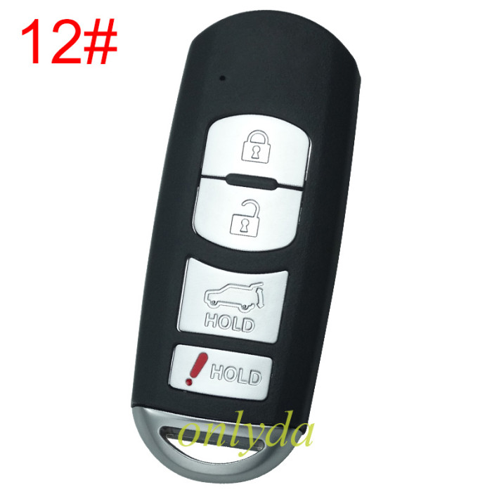 free shipping and no tax from HK warehouse 10pcs/lot For Mazda  remote key blank with blade ( 3parts) without badge, pls choose the button