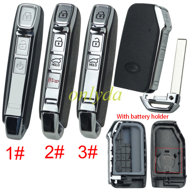 free shipping and no tax from HK warehouse 10pcs/lot  For Kia 3/4 button remote key blank, battery holder,  pls choose button type