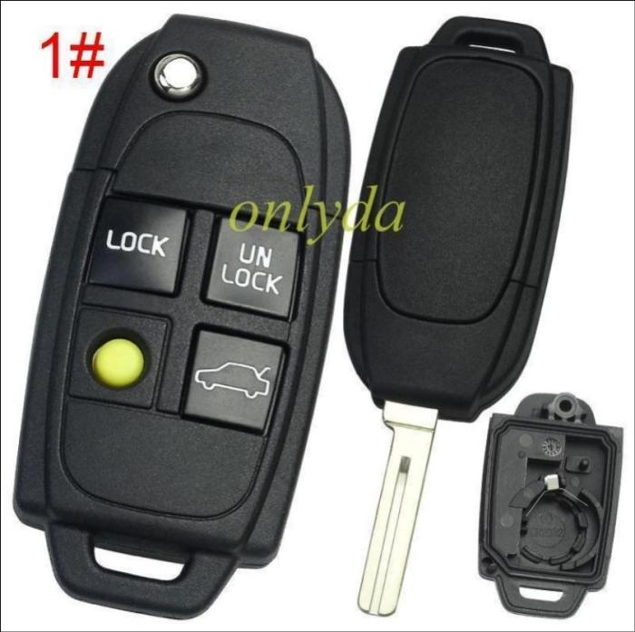 free shipping and no tax from HK warehouse 10pcs/lot For Volvo remote  key shellwith key head without badge , pls choose button model