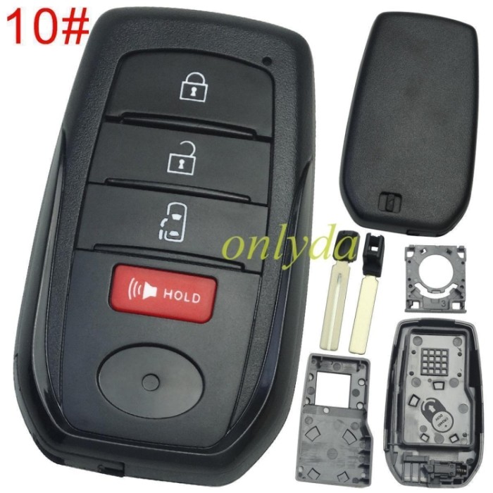 free shipping and no tax from HK warehouse 10pcs/lot For For Toyota  remote key shell,pls choose button