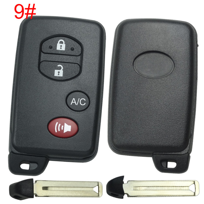free shipping and no tax from HK warehouse 10pcs/lot For Toyota  remote key shell (round button), wiht badge ,pls choose button