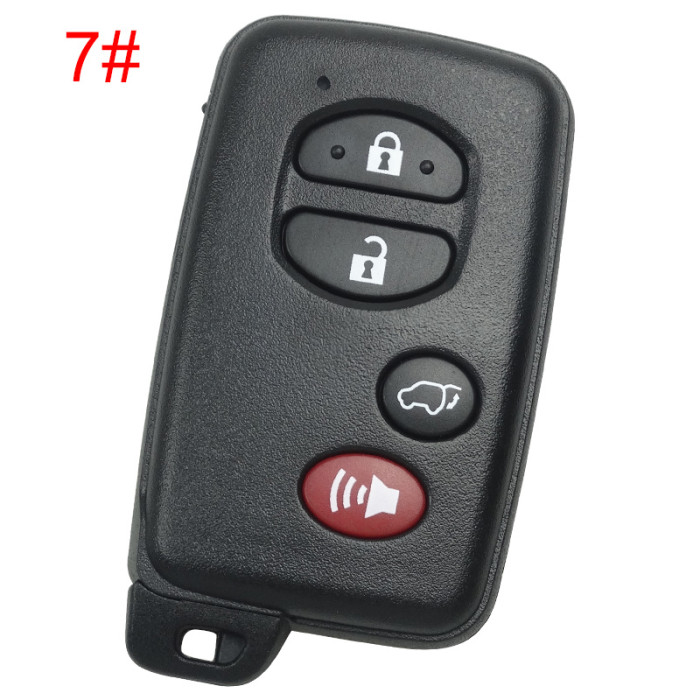 free shipping and no tax from HK warehouse 10pcs/lot For Toyota  remote key shell (round button), wiht badge ,pls choose button