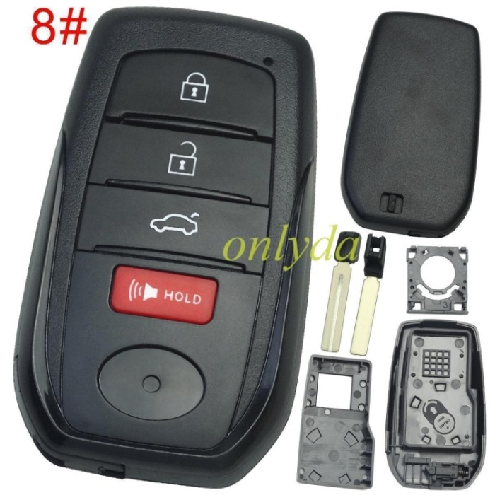 free shipping and no tax from HK warehouse 10pcs/lot For For Toyota  remote key shell,pls choose button