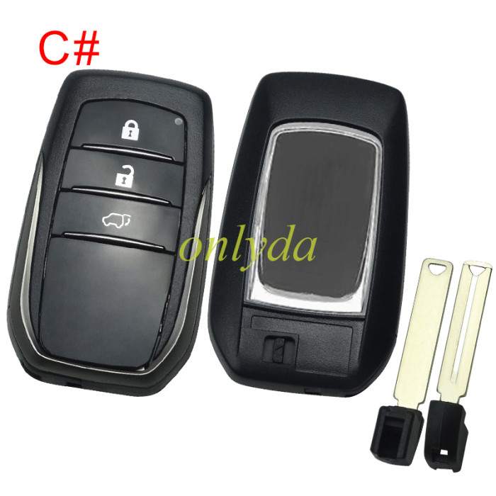free shipping and no tax from HK warehouse 10pcs/lot For Toyota remote key shell  without badge with the back is without badge cover , pls choose button