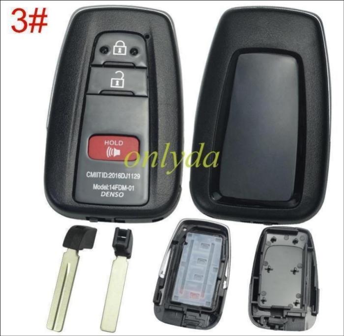 free shipping and no tax from HK warehouse 10pcs/lot For Toyota Modified remote key blank with blade,Back cover without badge,Compatible with both aftermarket sub-machines and original car keys. , pls choose button model