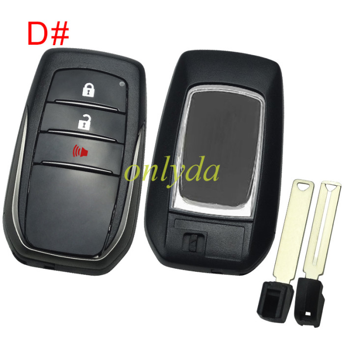 free shipping and no tax from HK warehouse 10pcs/lot For Toyota remote key shell  without badge with the back is without badge cover , pls choose button