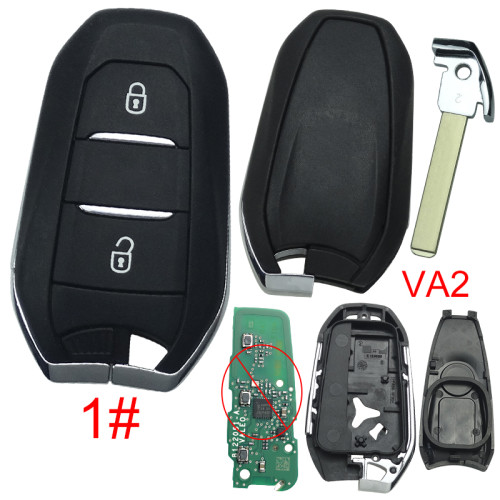 free shipping and no tax from HK warehouse 10pcs/lot For Peugeot remote key shell without badge, blade VA2. Pls choose the button type