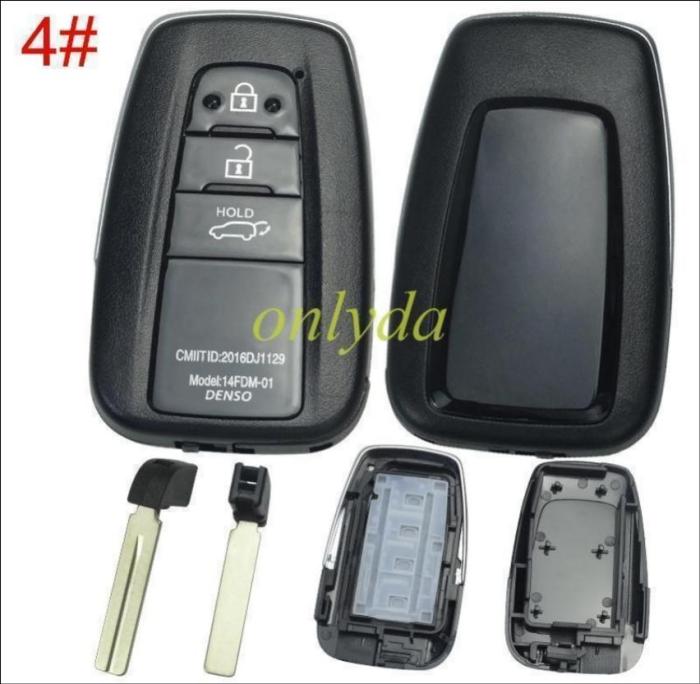 free shipping and no tax from HK warehouse 10pcs/lot For Toyota Modified remote key blank with blade,Back cover without badge,Compatible with both aftermarket sub-machines and original car keys. , pls choose button model