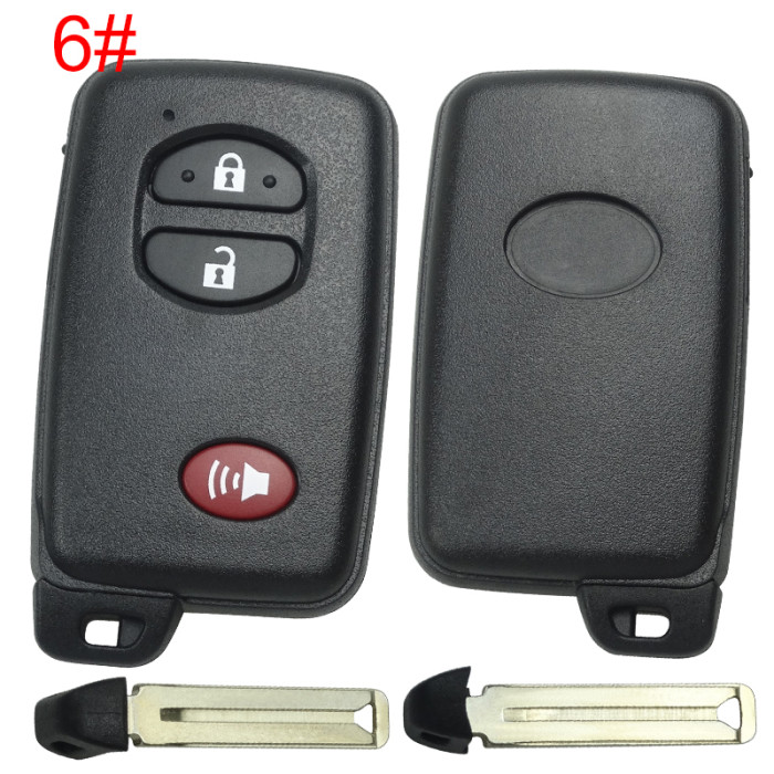 free shipping and no tax from HK warehouse 10pcs/lot For Toyota  remote key shell (round button), wiht badge ,pls choose button