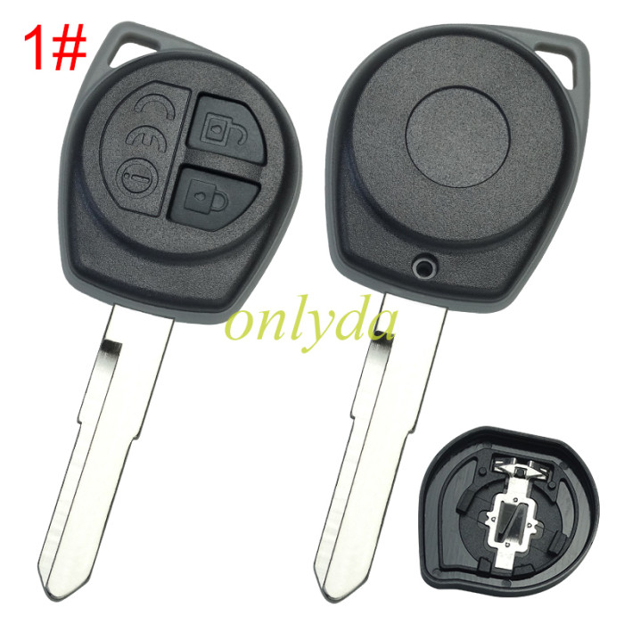 free shipping and no tax from HK warehouse 10pcs/lot For Suzuki 2 button remote key blank with blade with badge , pls choose blade model