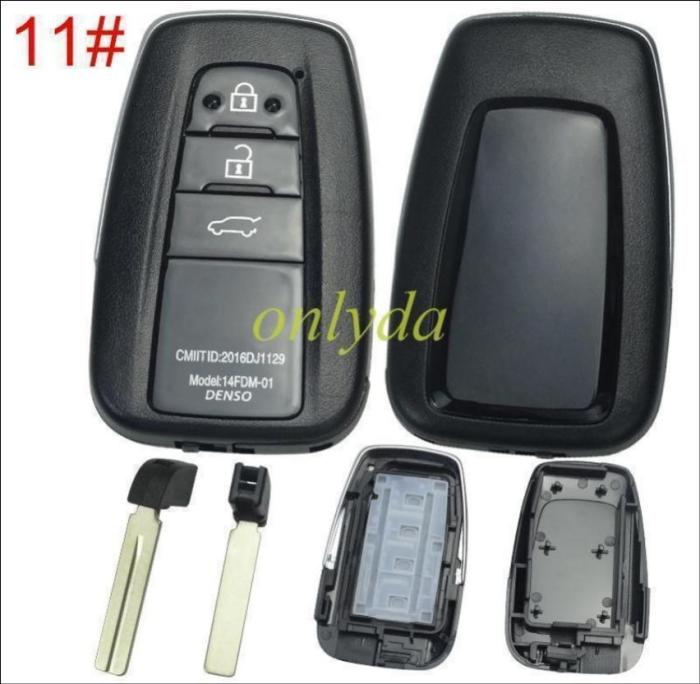 free shipping and no tax from HK warehouse 10pcs/lot For Toyota Modified remote key blank with blade,Back cover without badge,Compatible with both aftermarket sub-machines and original car keys. , pls choose button model