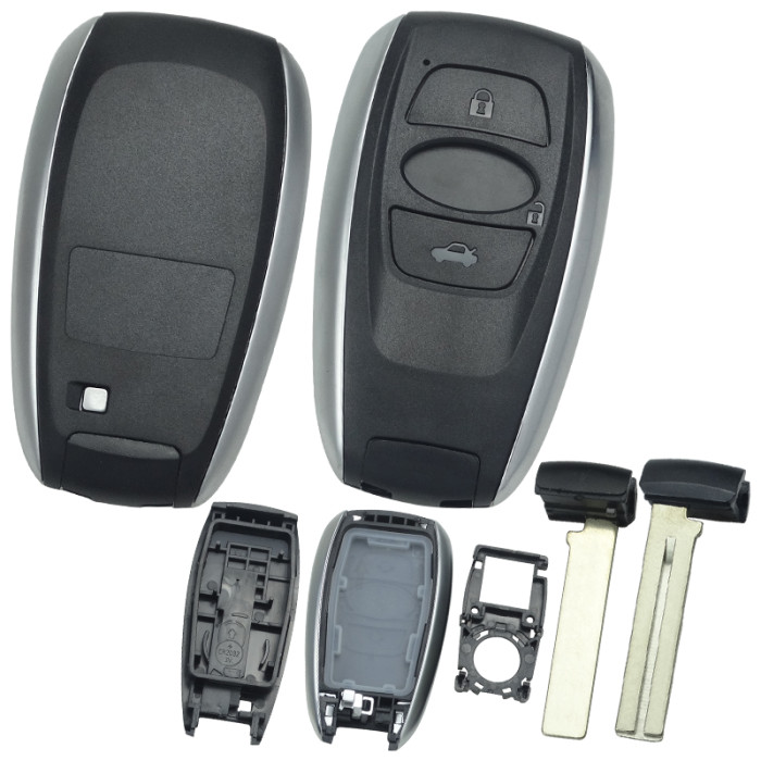 free shipping and no tax from HK warehouse 10pcs/lot For Subaru 3 button remote key blank with blade