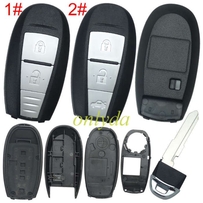 free shipping and no tax from HK warehouse 10pcs/lot For Suzuki  remote key blank without badge， pls choose button