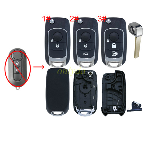 For Fiat modified remote key shell without badge， pls choose button