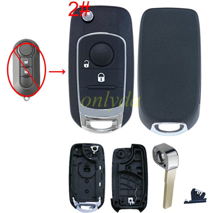 For Fiat modified remote key shell without badge， pls choose button