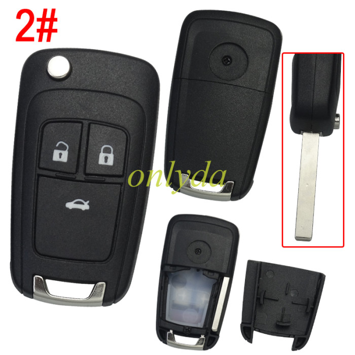 【Check Shell Interior | Not Hot Seller】For Chevrolet/Opel/Buick remote key shell with round badge, pls choose button