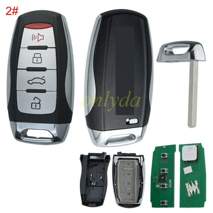 Proximity Smart Key Greatwall 3+1 button  ASK 434mhz AES 4A chip 3608700XSW04 A used for greatwall haval Jolion,DARGO Big Dog, H6