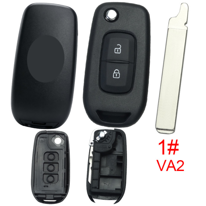 【new model, different internal 】For Renault filp remote key shell,  with new Renault badge, pls choose blade