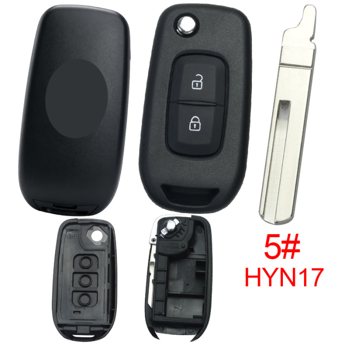 【new model, different internal 】For Renault filp remote key shell,  with new Renault badge, pls choose blade