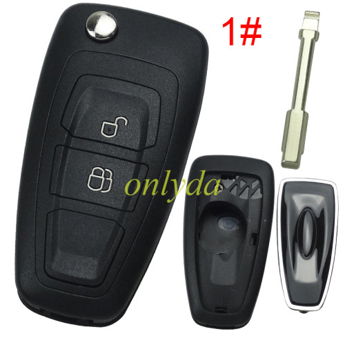 For Ford Mondeo flip  remote key blank （black)，pls choose button