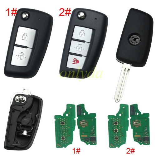 For Nissan 2+1/ 2button remote Kicks JUKE 2019+  key with 434mhz 7961M 4A chip  FCCID:CWTWB1G767  Model:TWB1G767 IC:1788D-FWB1G767, pls choose button