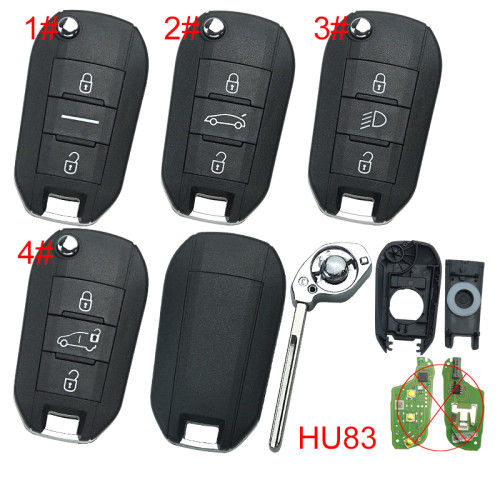 free shipping 10pcs/unit,Citroen remote key shell without logo, blade HU83. Pls choose the button type