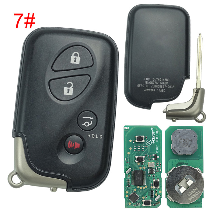KEYDIY TDB04-3 TDB04-4 KD Smart Key Universal Remote Control With Toyota 4D chip ,please choose the key shell
