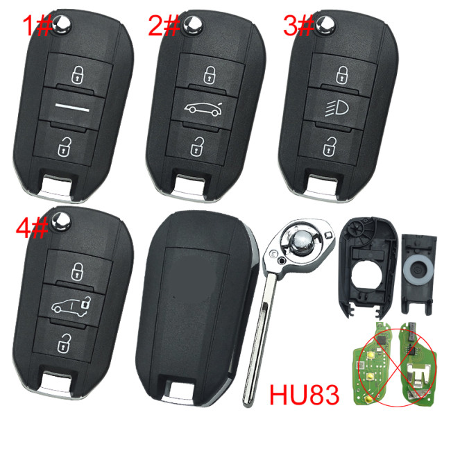 For Citroen remote key shell with badge, blade HU83. Pls choose the button type